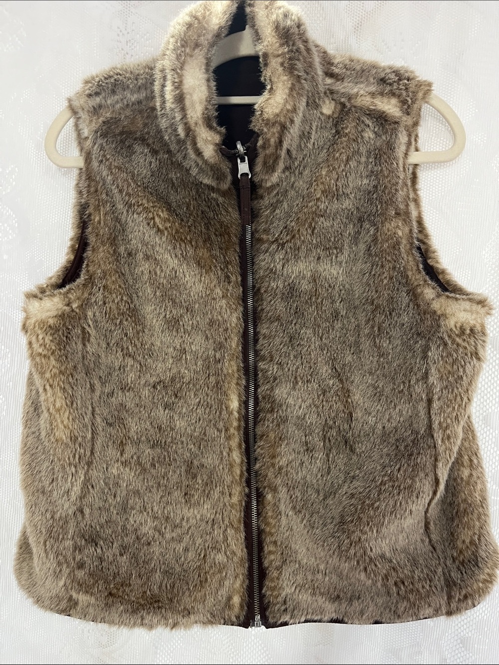 Charter Club Reversible Faux Fur Vest PS